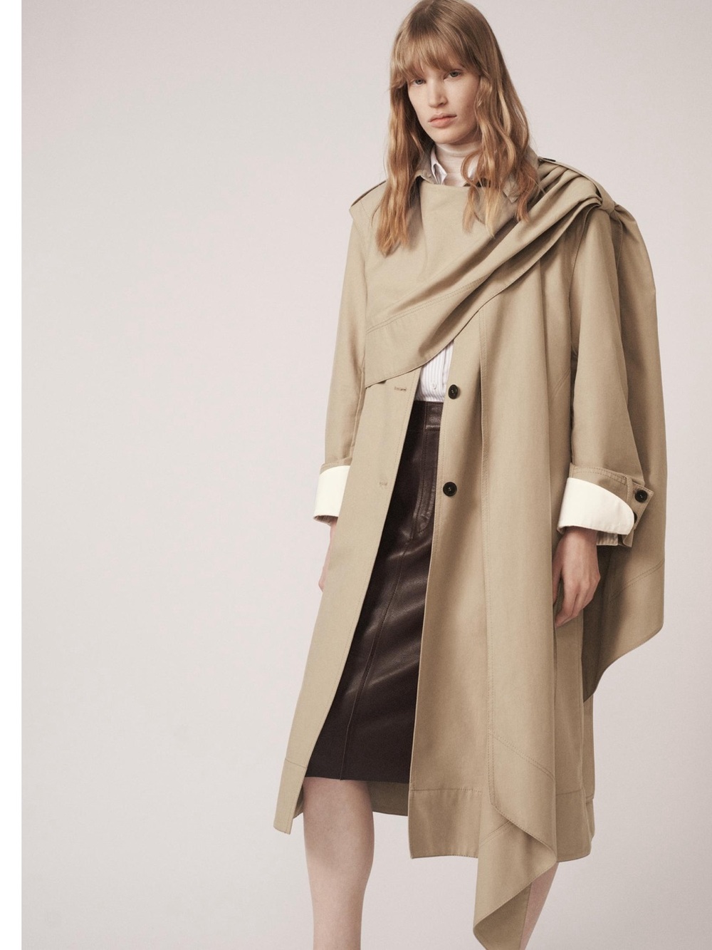 Zara Beige Two In 1 Vest Trench Coat